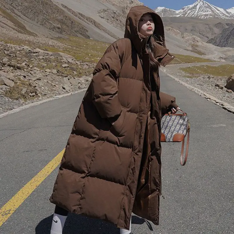 Thick -30 Degree Parka Women Winter Long Over-the-knee Down Jacket Female Loose Hooded Winter Jacket