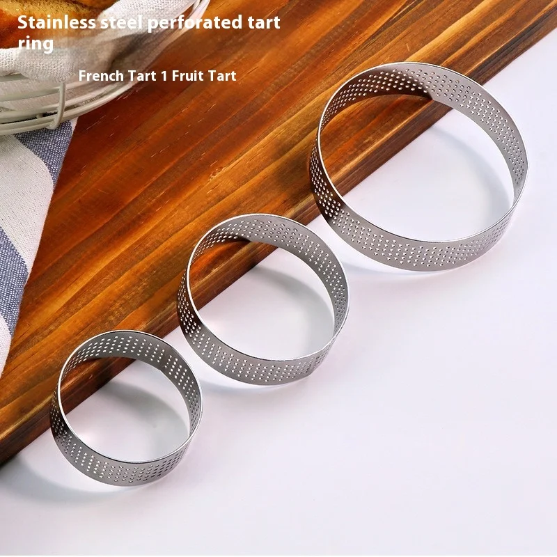 1/2/4PCS 5cm Stainless Steel Mousse Cake Mold Heat-Resistant Perforated Round Tart Ring Cookies Pastry Circle Cutter Mold Tools
