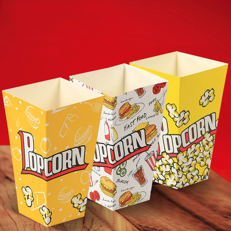 Party Theme Popcorn Containers - Set of 10/20/30 Decorative Paper Buckets