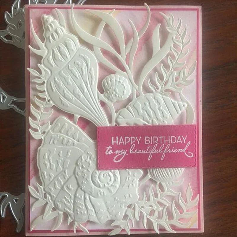 

Океанская серия оболочки 3d тиснение папка для самостоятельной сборки для изготовления фотобумаги без печати металлическая резка форма 2023 новый продукт