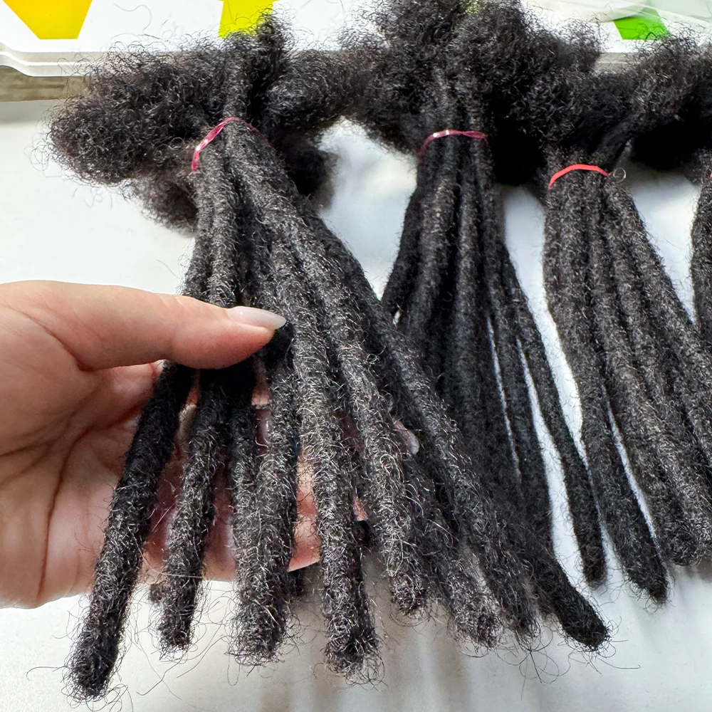 Human Hair Dreadlocks Extensions Brazilian Real Human Hair 8inches locks Extensions Handmade Dreadlocks for Women/Men