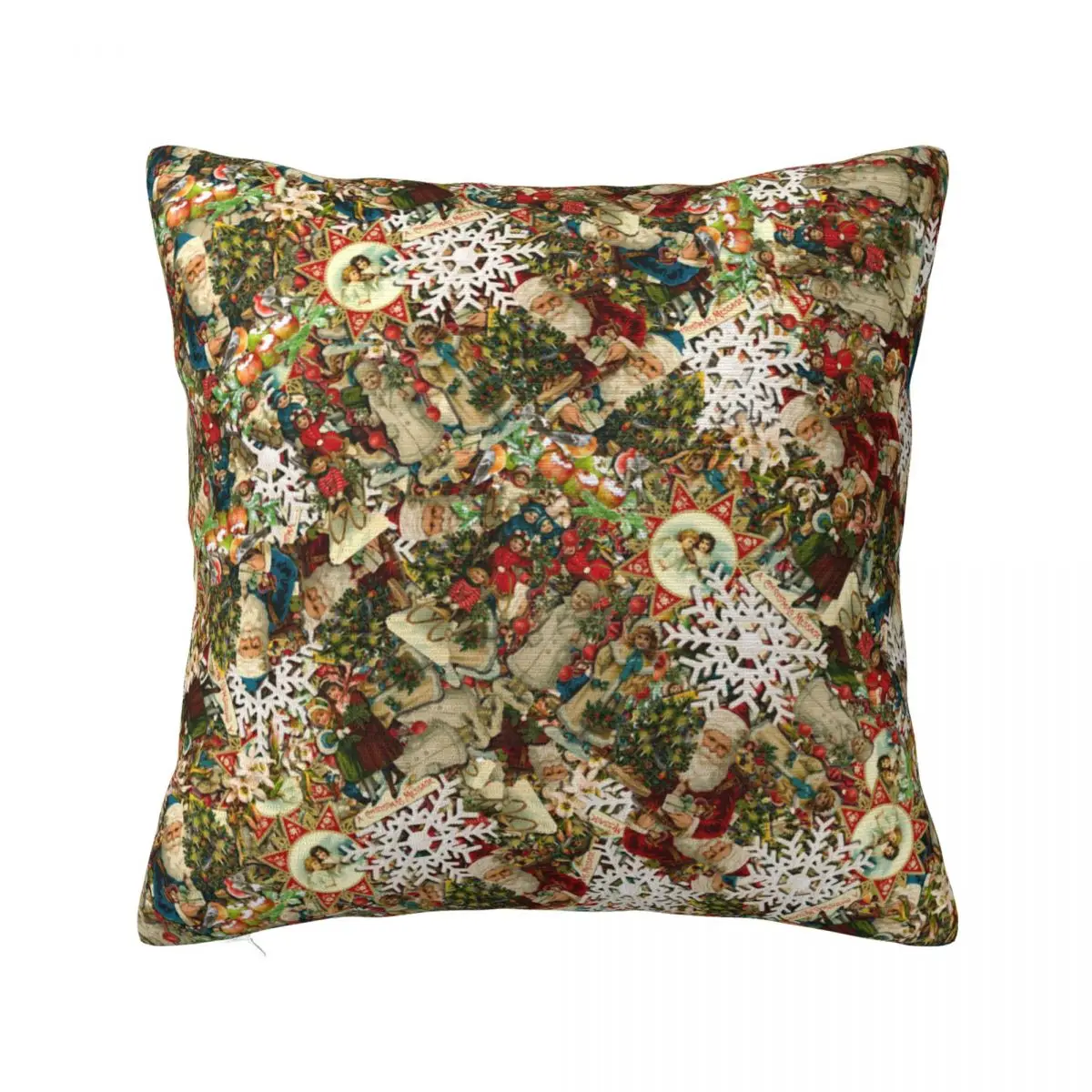 

Victorian Christmas Medley Pillowcase Soft Fabric Cushion Cover Decor Pillow Case Cover Living Room Zippered 45X45cm