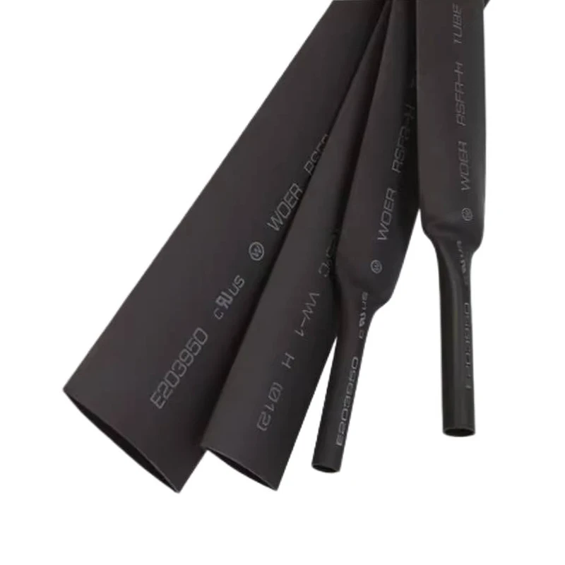 Wall Black Heat Shrinkable Tube Environmentally Friendly Insulating Ul Heat Shrinkable Casing Diameter 1mm 2mm 3mm 5mm 6mm 7mm 8mm 10mm 12mm Insulating Casing Woer Ratio 21:1