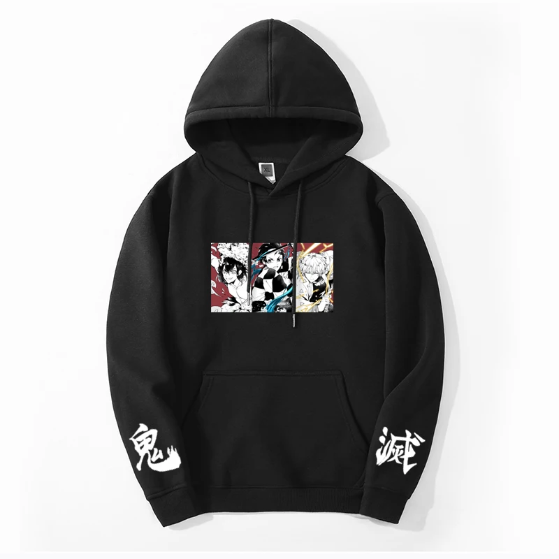 

Demon Slayer Anime Hoodies 2024 Spring Autumn Mens Fashion Manga Sweatshirt Long Sleeve Hip Hop Crewneck Moletom Pullover