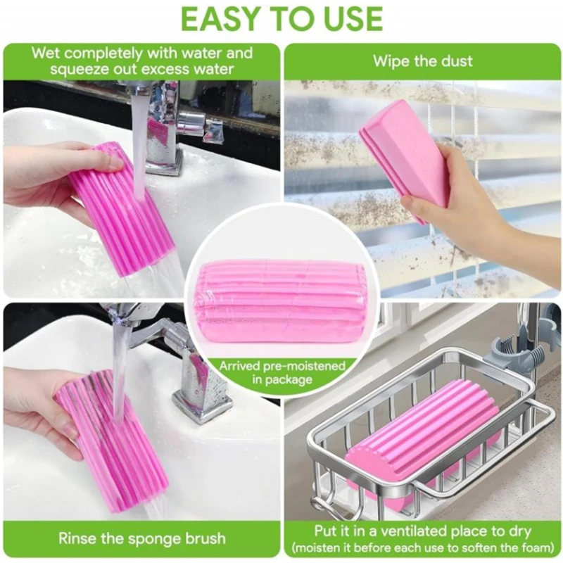 Damp Duster Clean Sponge PVA Portable Cleaning Brush Duster For Cleaning  Blinds Glass Baseboards Vents Railings Mirrors Window - AliExpress