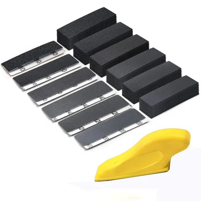 Micro Smerigliatrice Con 50 Carte Vetrate - Per Legno E Metalli, 5 Granature - Foto 8