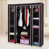 69" Portable Clothes Wardrobe Storage Organizer with Non-Woven Fabric Quick and Easy To Assemble Extra Strong and Durable Dark 4