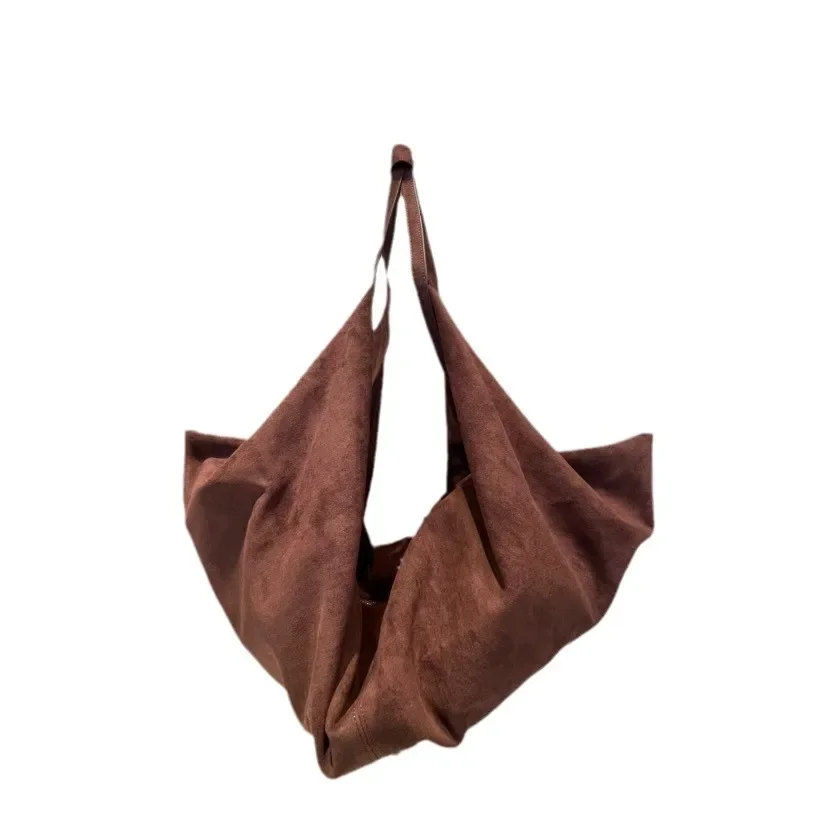 2024 New Autumn and Winter High-end Suede Frosted Tote Bag Commuting Retro One-shoulder Hand-held Armpit Bag for Women