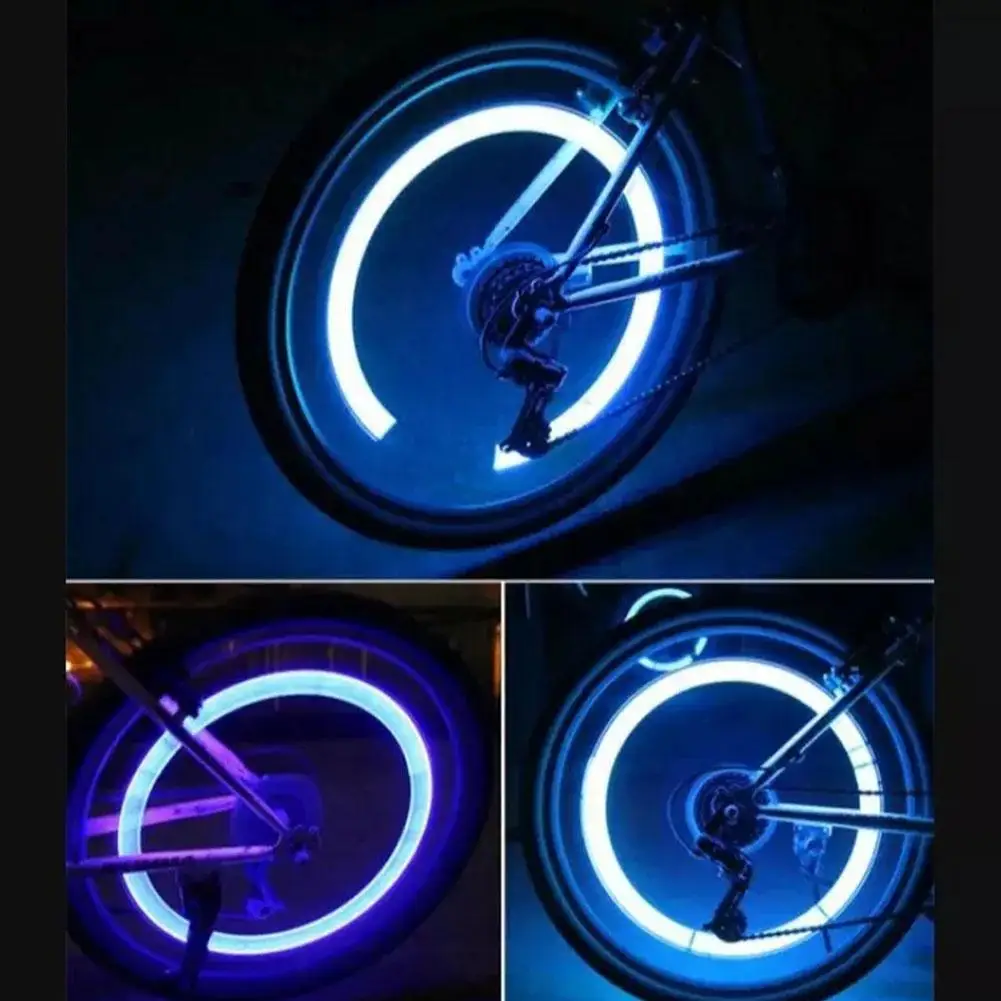 2PCS Colorful LED Wheel Light Valve Caps