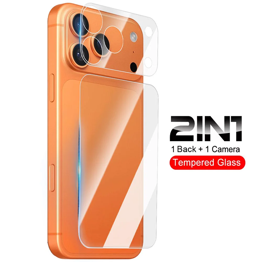 4-in-1 Lens and Back Screen Tempered Glass Protector - HD Clear Anti-Scratch Protective Films