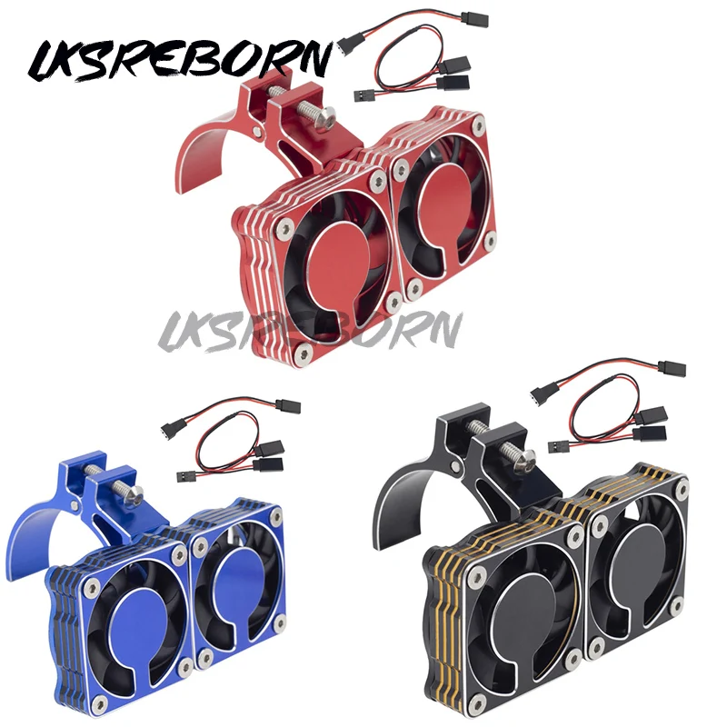 

Racing 49MM Motor Heatsink Brushless 4010 Metal Dual Fan Ajustable Mount 47-51mm for Traxxas ARRMA 4985 1717 1/8 1/5 RC Car