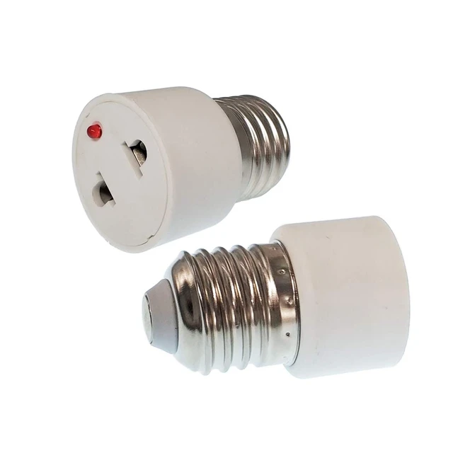 Acheter Adaptateur de douille d'ampoule E26 E27, 2 pièces, prise de courant  alternatif à 2 ou 3 broches vers douille de lampe E27, support de lampe