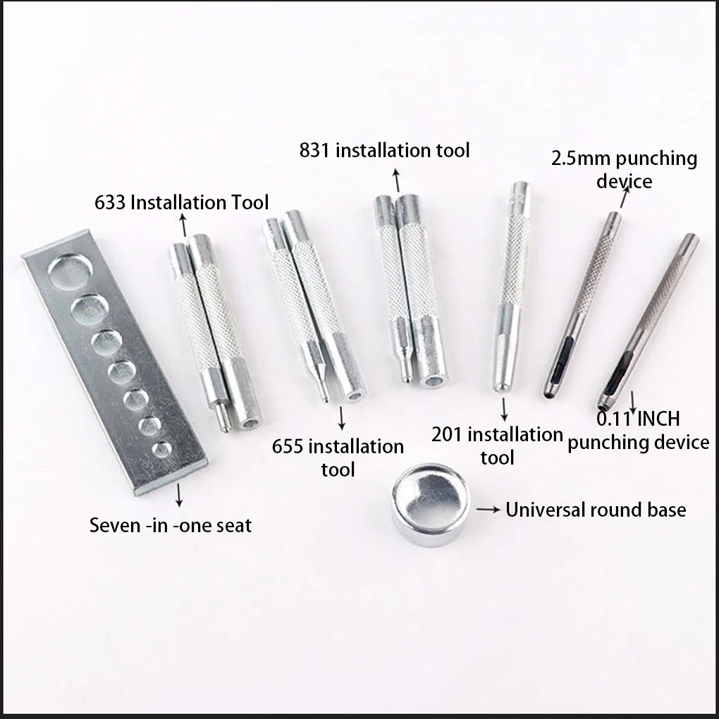 

11Pcs Leather Tool Studs Rivets Portable Tool Rivet Setter Base Kit