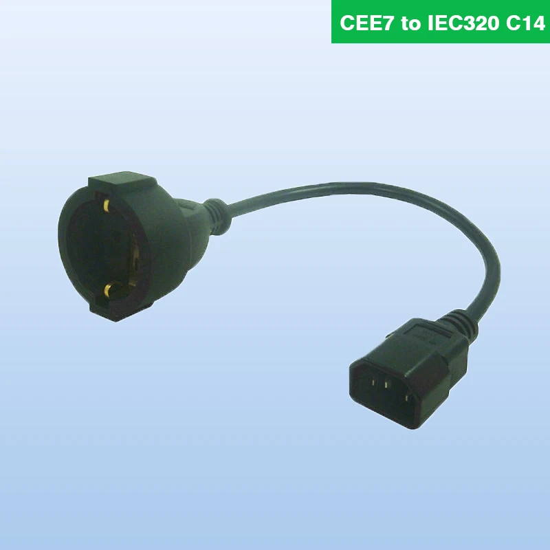 

PDU Cord CEE7 The European EU VDE 2PIN Socket To IEC320 C14 Short Digital products Portable Conversion Power Cable UPS 20cm