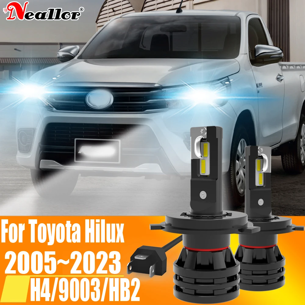 

2pcs H4 HB2 9003 Led Headlight Canbus No Error Car Bulb High Power White Fog Light Diode Lamp 12v 55w For Toyota Hilux 2005~2023