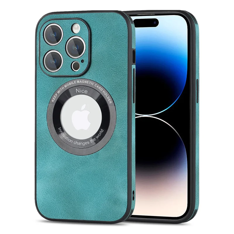 Luxury Sheepskin Leather Magnetic Phone Case with Wireless Charging Capability