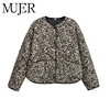 MUJER Leopard Print Jackets for Women Coats Oversized Jackets Woman 2025 Snap Button Overcoat Female Long Sleeve Women's Jacket
