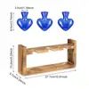 Retro Glass Plant Propagation Station with Wooden Frame – Heart-Shaped Hydroponic Vase for Indoor Plants, Desk & Home Decor 6