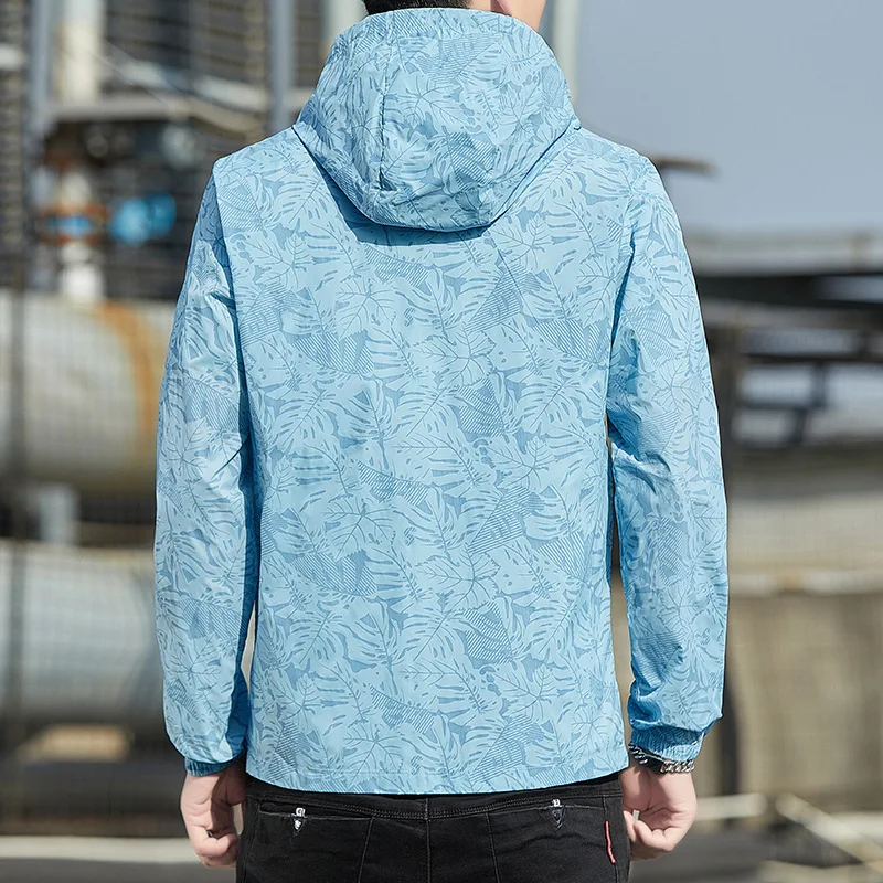 2023 Spring Autumn New Solid Color Fashion Hooded Jacket Man High Street Casual Loose Zipper Motion Thin Style All-match Coat