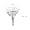 Leaves Rake for Garden Gardening Leaf Metal Head Rakes Adjustable Stainless Steel 2