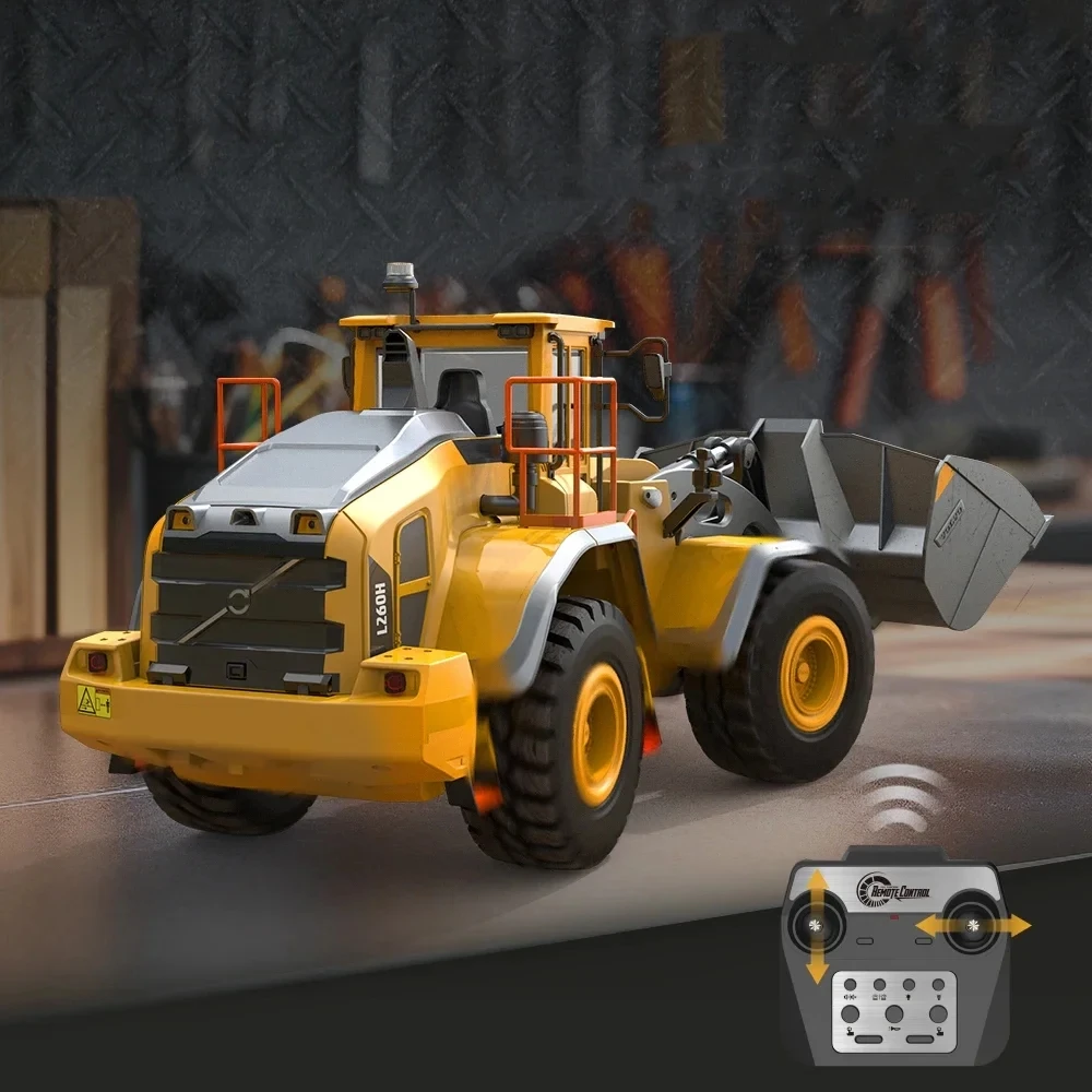 L260H 1/16 Scale RC Loader DoubleE E592 Electric Loader Sound Light Remote Control Car Construction Truck Boys Toy TH23665 3