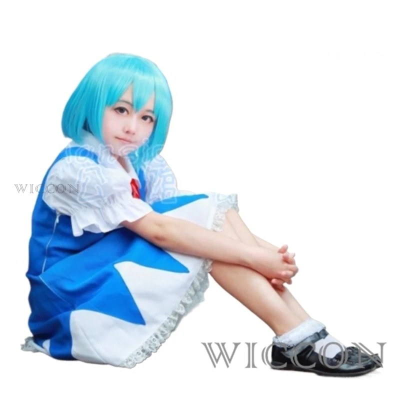 Anime Touhou Project Cirno Cosplay L'incorporimento del diavolo scarlatto Cirno con costume cosplay copricapo - immagine 4