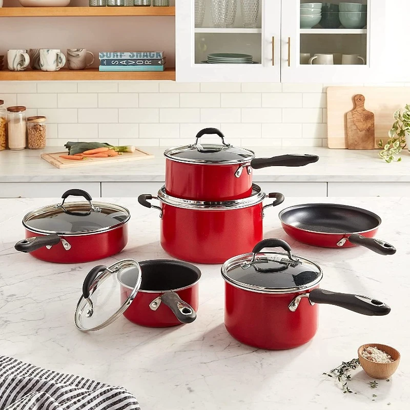 

Cuisinart 55-11R 11-Piece Set Advantage Nonstick Cookware Red