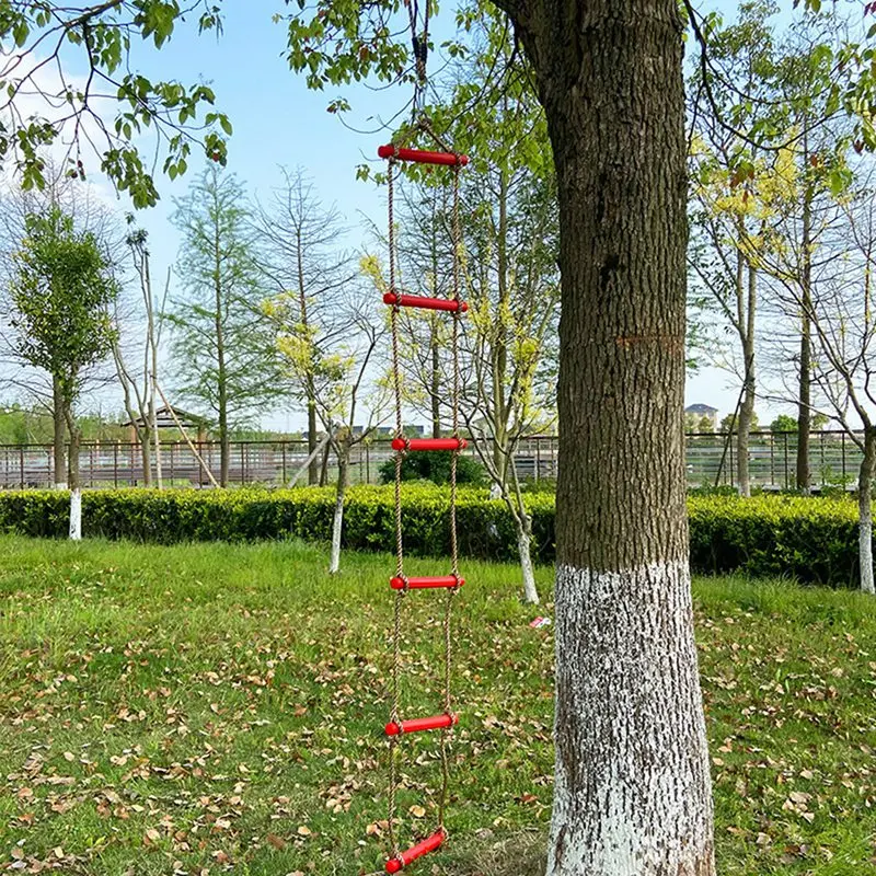 Kids Rope Ladder, Outdoor Plastic Rungs PE Rope Ladder For Boys Kids, Climbing Ladder Toy Exercise Equipment 3