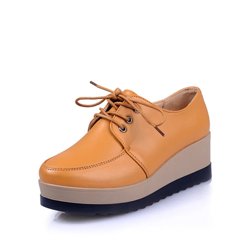 Spring Autumn Women Oxford Shoes Flat on Platform Casual Shoes Frenum Leather Shoes Sewing Round Toe Zapatos Mujer 2023 New