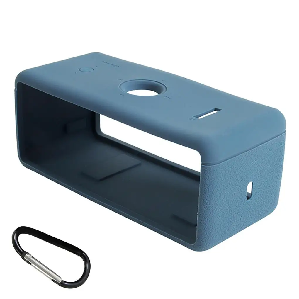 

Anti-fall Speaker Case Silicone Protective Cover Loudspeaker Shockproof Sleeve Mesh Screen Skin Protector Gray