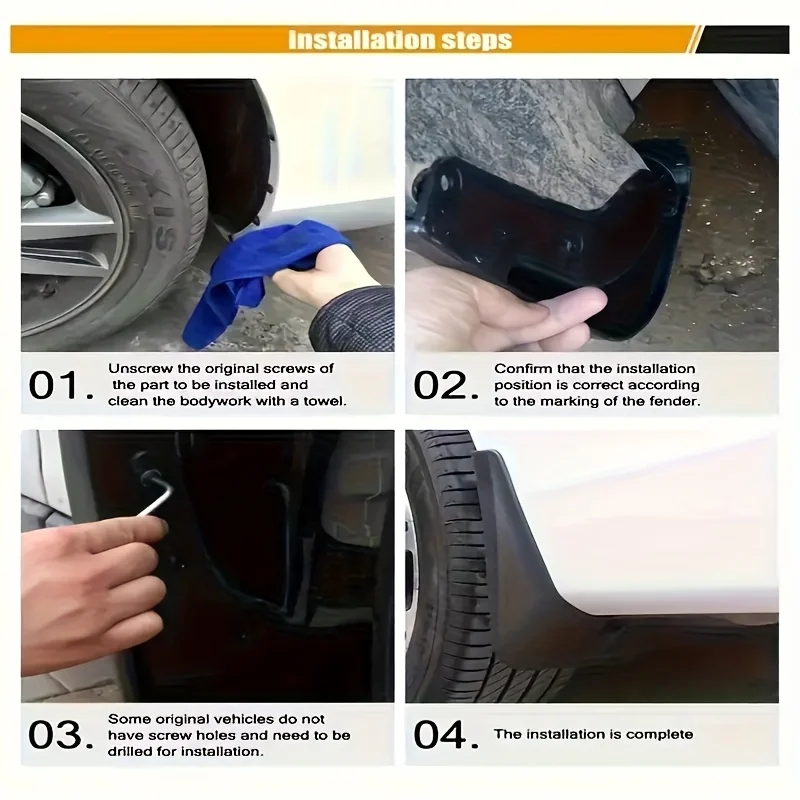 Für Suzuki Jimny Schmutzfänger 4-teiliges Set (2019-2025) - Anti-Spritz-Schutzbleche, Langlebiger Schutz für Geländefahrten & Tägliches Fahren – Detail 3