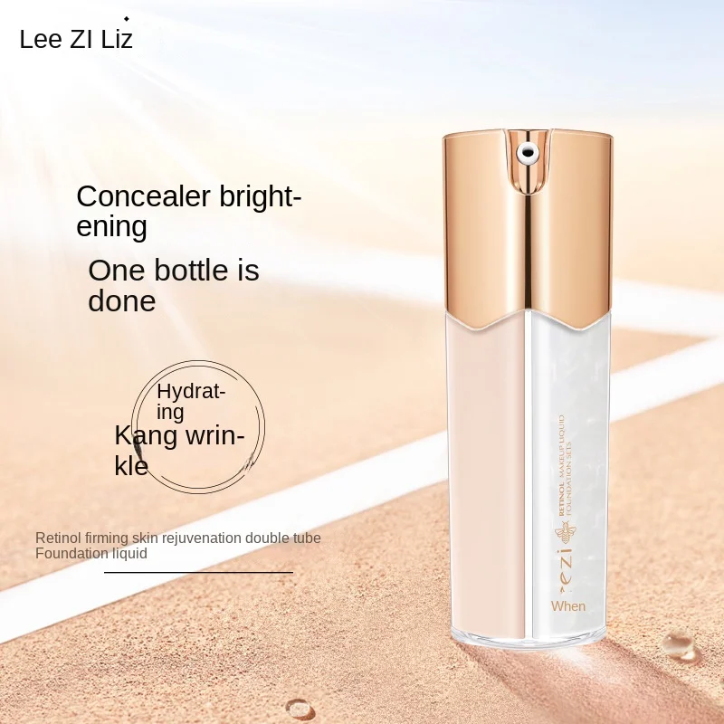 

Leezi Retinol Rejuvenation Double Tube Foundation + Primer Light and Thin, No Sticking Powder, Holding Makeup, Perfect Makeup