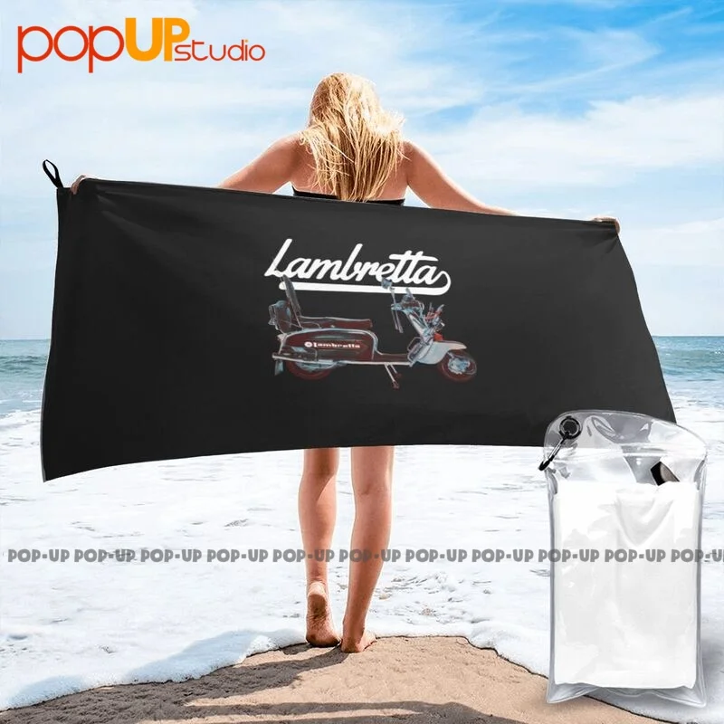 Lambretta Milan Italy Scooters Quick Dry Towel Surf For Gym No Fading Beach Blanket