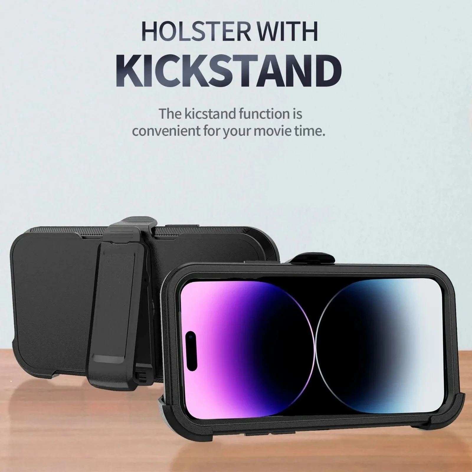 3-in-1 Armor Rugged Shockproof Case with Belt Clip