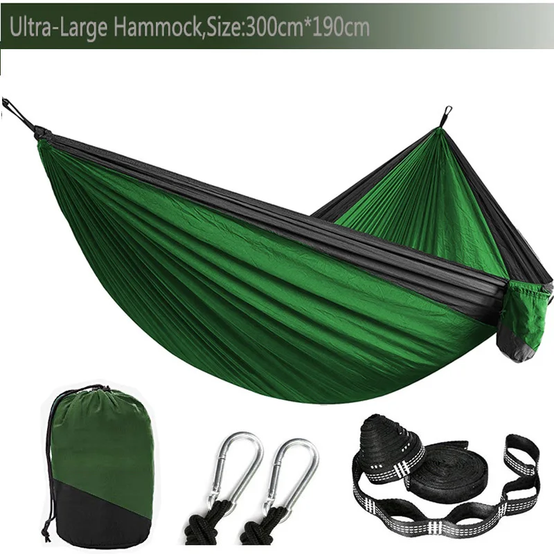 Solid Color Parachute Hammock with Hammock straps and upgrade carabiner Camping Survival travel Double Person outdoor furniture 