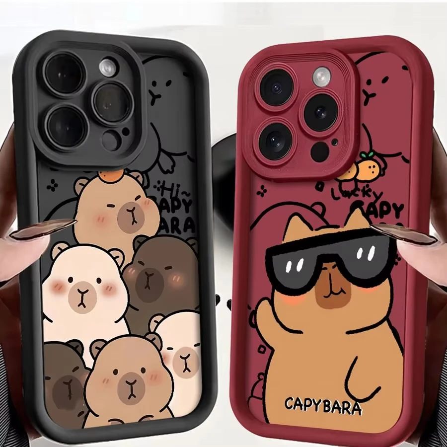 Adorable Capybara Silicone Shockproof Phone Case - Soft Protective Cover