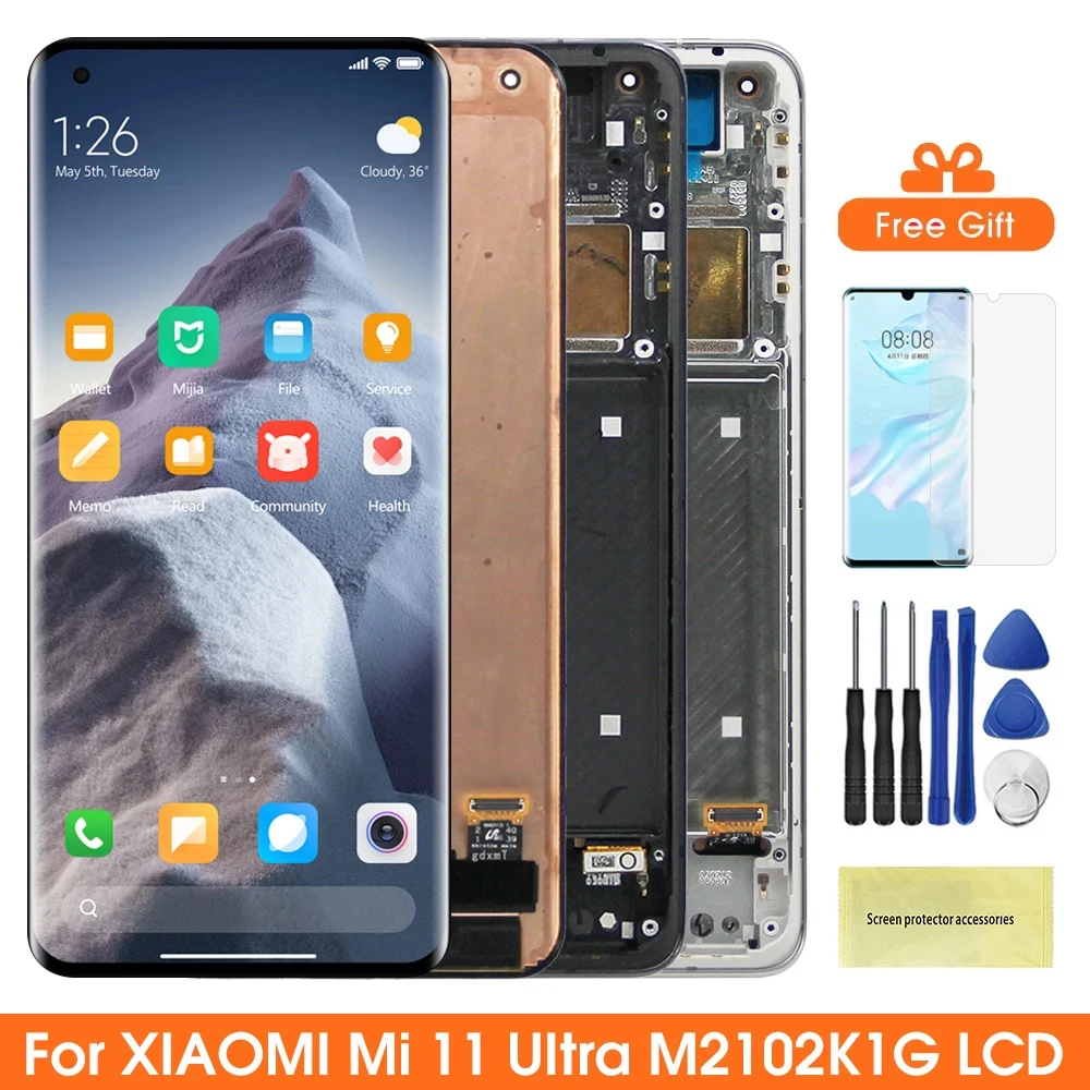 Écran LCD + Vitre Tactile Noire Sans Châssis Pour Xiaomi Mi 11i / Mi 11X (compatible)