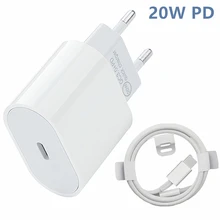 

20W PD USB-C Power Wall Charger Adapter For iphone 13 13mini Pro Max Type C fast charging Data Cable for iPhone 12 11 8 Plus XS