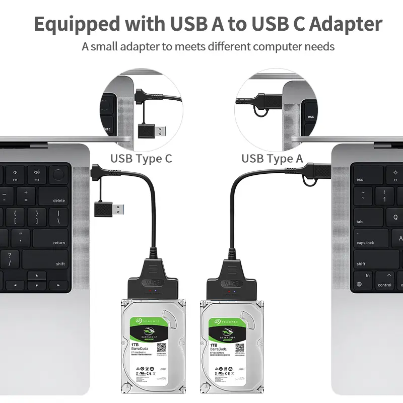 New USB 3.0 3.1 SATA to USB Cable USB 3.0 to SATA III Hard Disk Adapter Compatible With 2.5-inch Hard Drives SSD UASP Support image 3