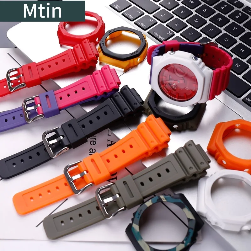 

Полимерный ремешок чехол с пряжкой с язычком аксессуары для часов для Casio G-SHOCK GA2100 2110 наружный спортивный браслет мужские часы ремешок женские инструменты