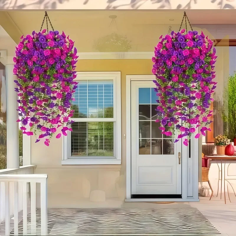 2PCS UV-Resistant Artificial Morning Glory & Eucalyptus Hanging Decor 7 Sa633ac811ca04f689f64157fdb64342fp