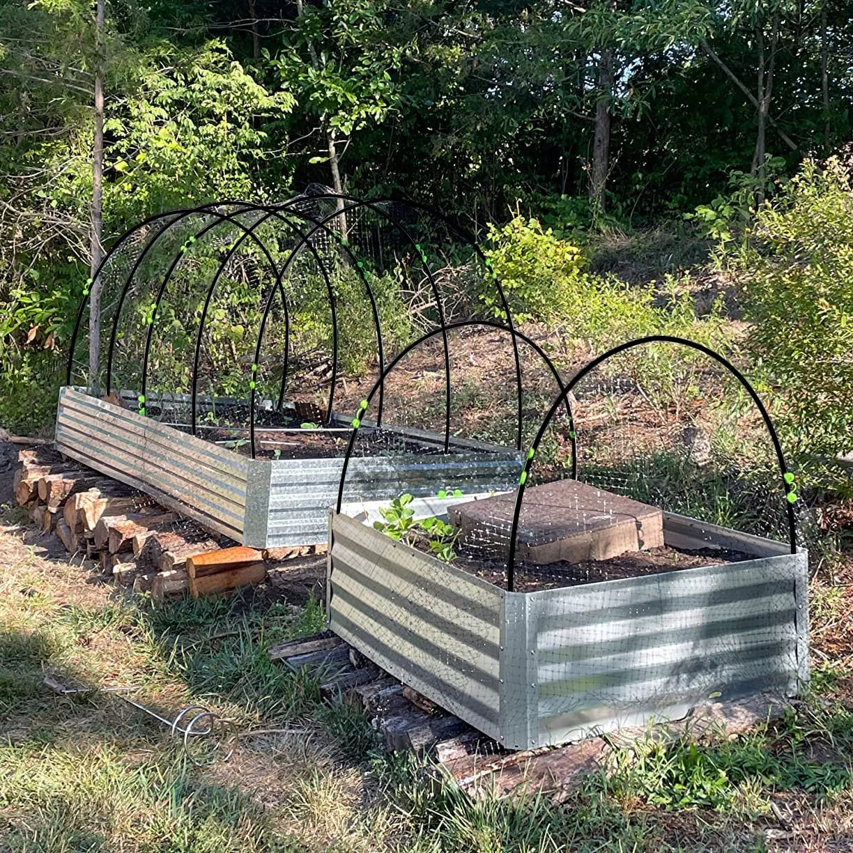 Garden Hoops Grow Tunnel, Greenhouse Hoops for Raised Beds, Rust-Proof Fiberglass Frame for Garden Netting, Small Greenhouse Kit