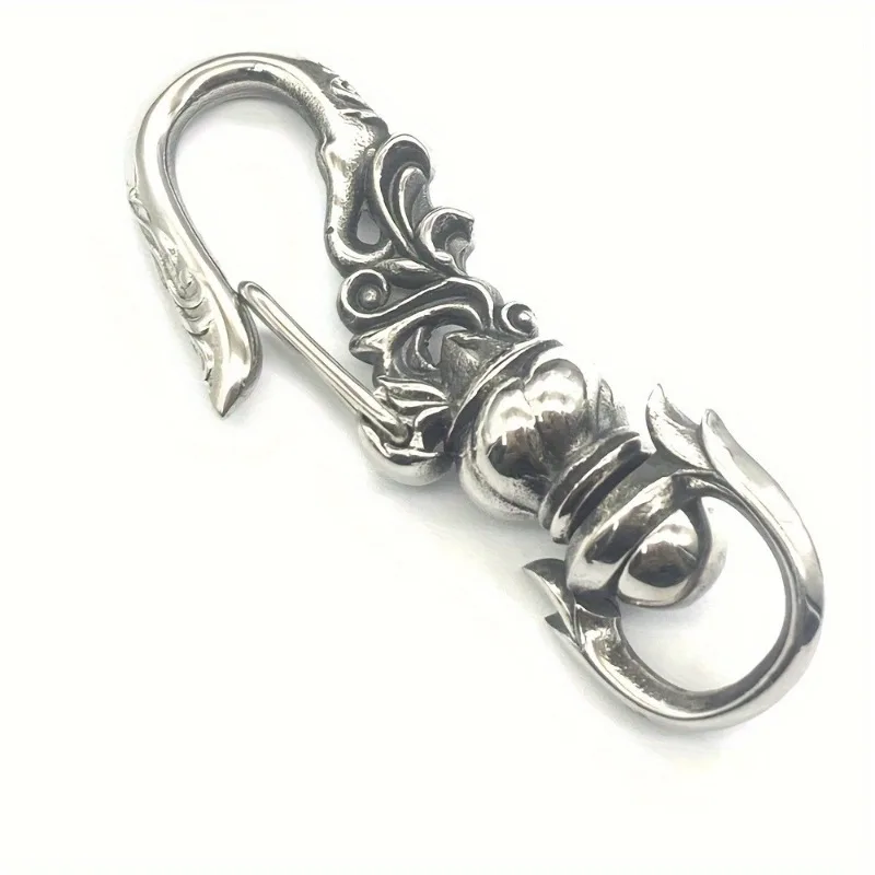 1PC Edelstahl Punk Karabiner Schlüsselanhänger Herren DIY Karabinerverschluss Herstellung Clips Schlüsselhaken