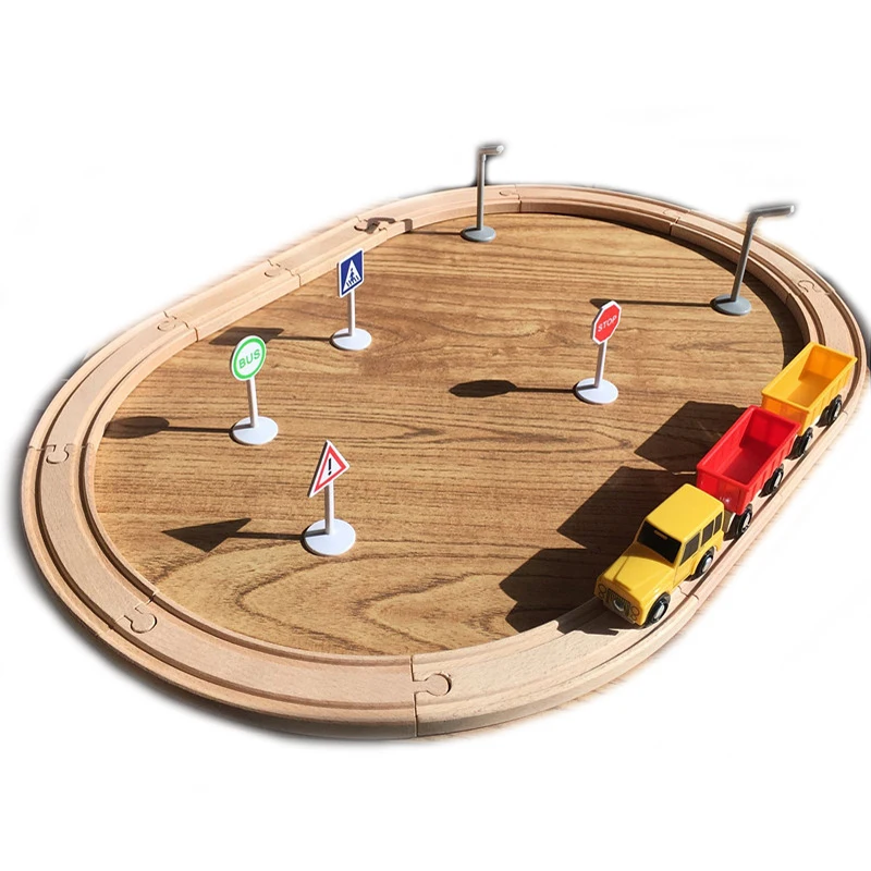 New style Train Rail Runway Groove Basic combination package Toy Child to Build Kid Fun in the Family FIT track wooden track