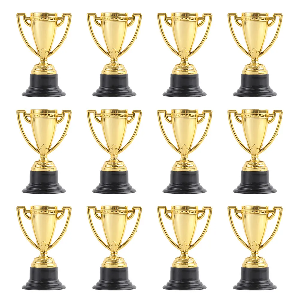 

16pcs Plastic Golden Mini Award Trophy Mini Children's Toys Prizes For Kids Birthday Party Favors Kindergarten Rewards Children