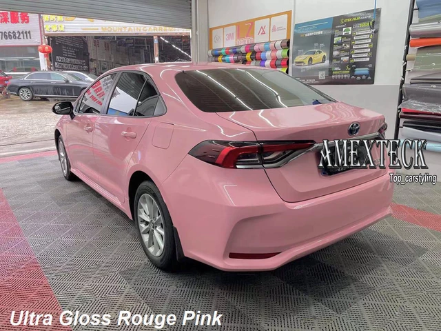 Top Quality Super Shiny Gloss Light Pink Vinyl Wrap Film Car Vehicle  Covering Foil Air Release Initial Low Tack Glue.1.52x20m - AliExpress