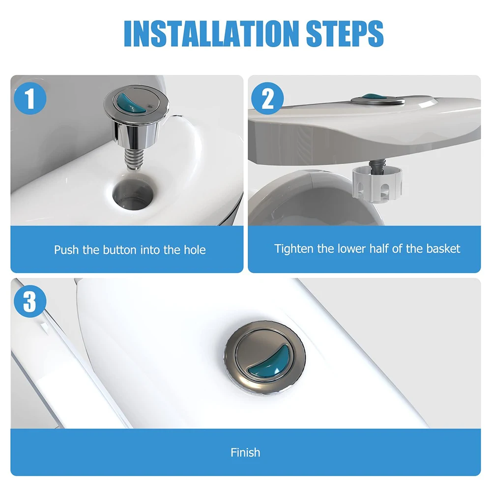Push Button Switch Toilet Flush Button Dual Flush Water Saving Round Dual Push Switch For Cistern Tank Bathroom