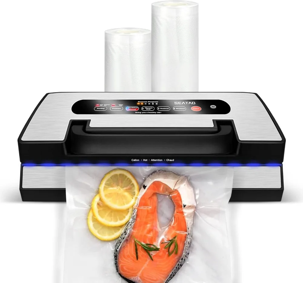 SEATAO VH5188 Automatic Vacuum Sealer Machine, 90kPa Multifunction Commercial Vacuum Food Sealer for Food Preservation