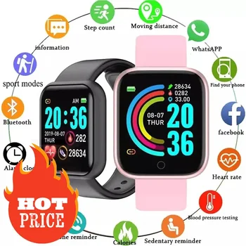 Y68 Smart Band w/ Color Screen: Step Counter, Multi-Workout Modes, App Alerts, Photography Remote & Music Control Watch 1