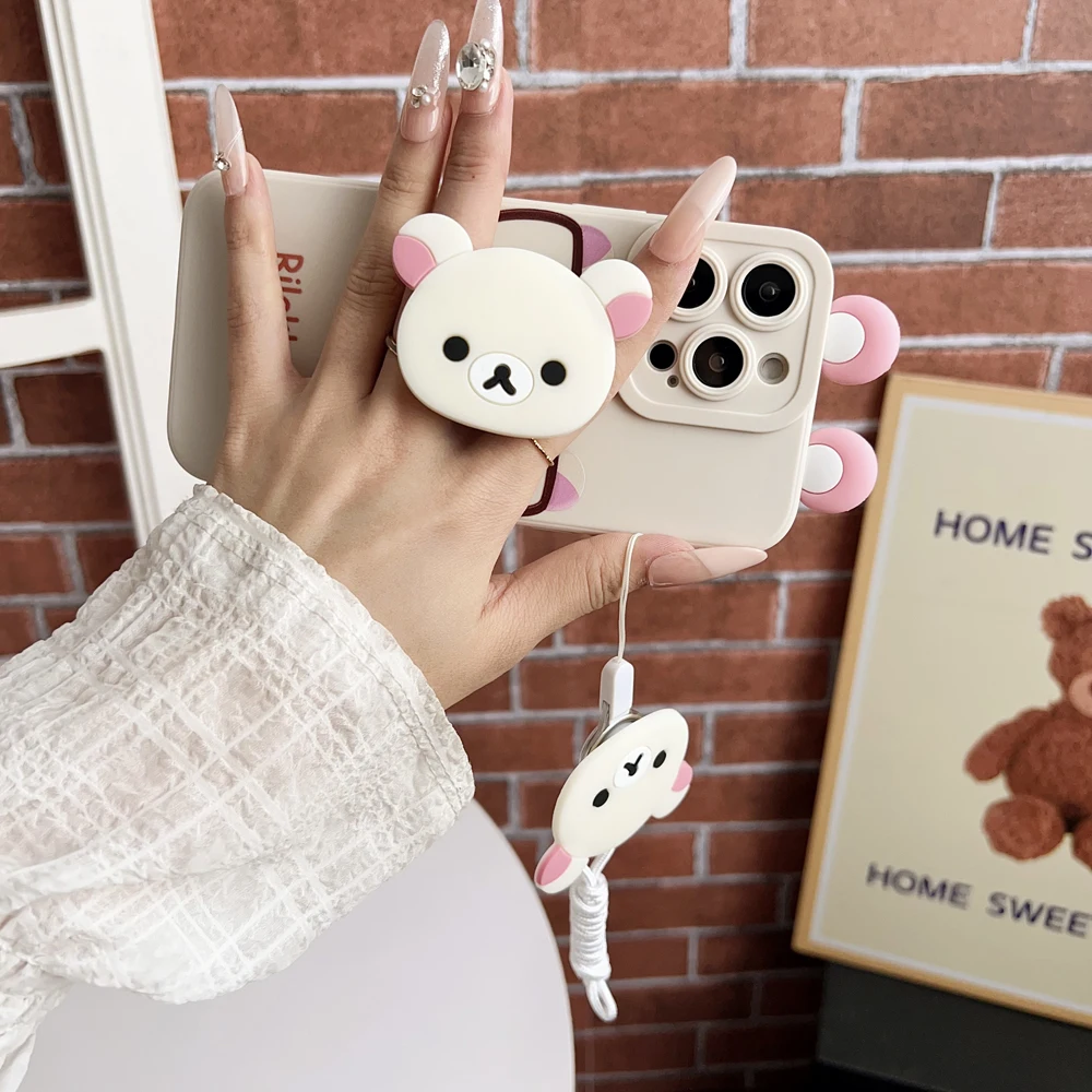 Rilakkuma Ear Glasses Case with Holder Rope